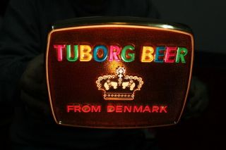 Vintage C.  1960 Tuborg Beer Bar Tavern Lighted Sign