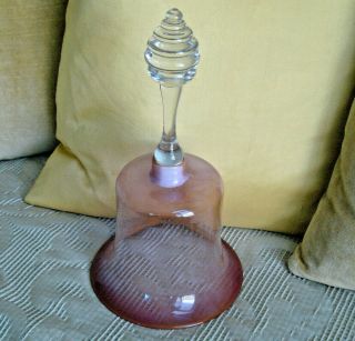 Vintage,  " Changing Color " Violet/lilac/orange Hand Blown,  Studio Made,  Glass Bell