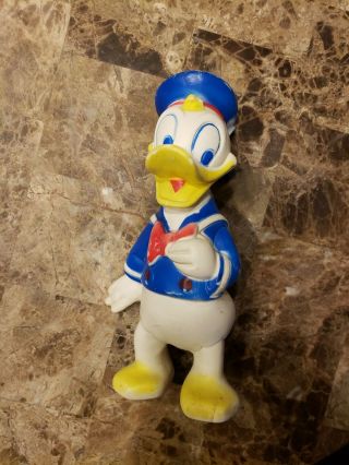 Vintage 1950s Donald Duck 8 " Figure Sun Rubber Walt Disney
