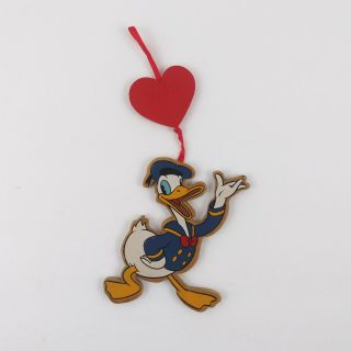 Kurt S Adler Vintage Disney Donald Duck Wood Christmas Ornament 1980s Taiwan