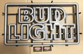 Bud Light Iconic LED Opti Neon Logo Beer Sign 29x17” - Brand RARE 2