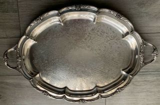 Fb Rogers Extra Large Footed Silver Plated On Copper Serving Tray 29.  5 X19 2358