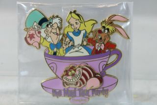 Disney Dlr Pin Mad Tea Party Cup Alice In Wonderland Mad Hatter Cheshire Cat