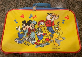 Mickey Mouse Walt Disney And Friends Vintage Kids Suitcase Luggage