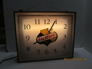 Vintage Falstaff Lighted Clock Syncaron (8 - 11 - 09 - 20)