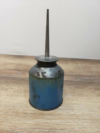 Vintage John Deer Oiler Oil Can Blue Farm Tractor Collectable Oil and Gas 3