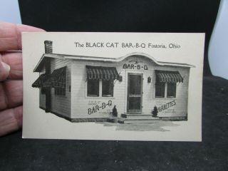 Vintage Postcard - Black Cat Bar - B - Q,  Fostoria,  Ohio (f