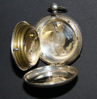 J.  W.  Benson Pocket Watch.  Silver Full Case Fob.  London 1875 Vintage Gentleman 3
