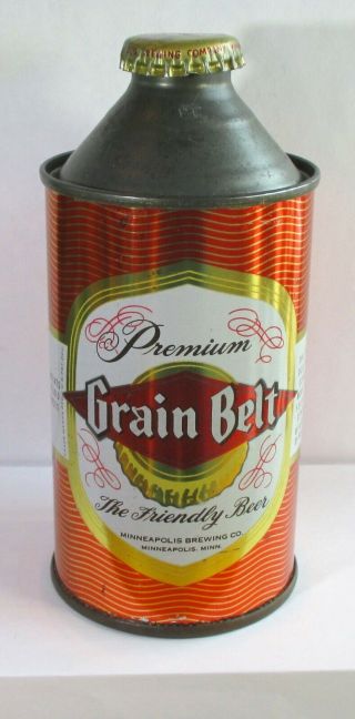 Grain Belt 4 Version Vintage Cone Top Beer Can 1,