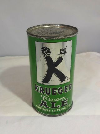 Krueger Cream Ale (silver) Vintage Flat Top Beer Can Irtp