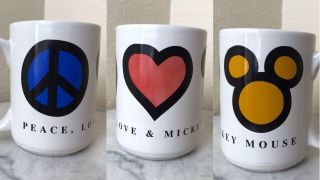 Disney Peace Love And Mickey Mouse Ceramic Coffee Mug Tea Cup White