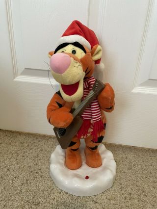 Gemmy Animated Singing Dancing Tigger Guitar " Santa Claus Is Coming To Town "