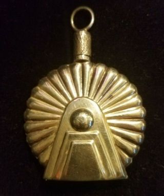Vintage Art Deco Sterling Silver Perfume Bottle Pendant Mexico Marked