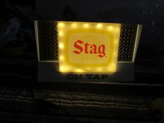 Old Stag Carlings Beer Sign Back Bar Light Up Sign Says On Tap Art Decco Pub