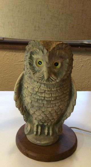 Large Vintage Ceramic Owl Lamp Mid - Century