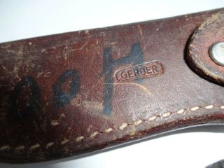 RARE GERBER FLAYER FIXED BLADE METAL HANDLE KNIFE with Sheath - Skinning ? 2