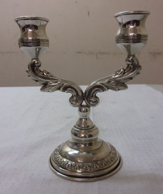 Vintage Judaica Solid Silver Travel Miniature Candlestick 99 Grams