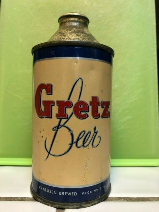 Gretz Beer 12 Oz Cone Top Beer Can