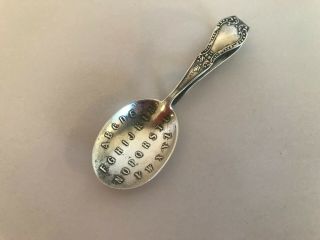 Antique Sterling Silver Manchester Baby Feeding Spoon Alphabet A B C D E Child