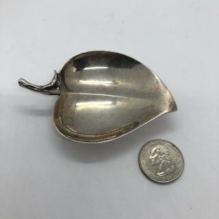 Vintage Tiffany & Co Makers Sterling Silver Leaf Footed Candy Dish 36.  5 Grams