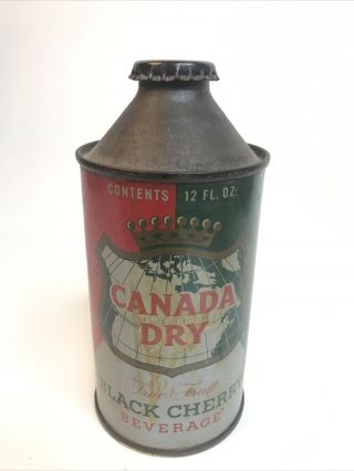 Canada Dry Black Cherry Cone Top Soda Pop Can True Fruit
