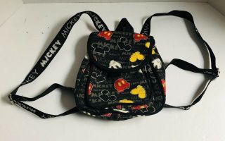 Vintage Disney Mickey Mouse Backpack - Bag - Purse Black