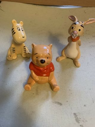 Vintage Beswick England Walt Disney Ceramic Figures Pooh,  Tigger,  And Rabbit