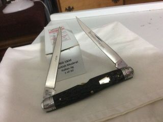 Schatt & Morgan Turkish Muskrat Knife Italian Jigged Bone Handle Carbon 30 Made