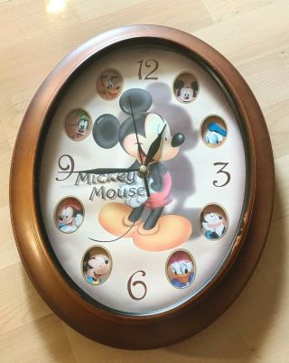 Disney’s Mickey Mouse And Friends Quartz Oval Wall Clock Rotatable Pictures