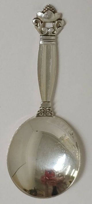 1933 - 44 Vintage Georg Jensen Denmark Sterling Silver - Acorn - Tea Caddy Spoon