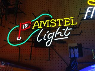Amstel Light Beer Light Neon Bar Sign Big Man Cave Check It Out Golf 19th