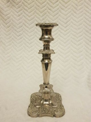 Vintage English Made Silver Plated Ornate Candlestick Candle Holder 25cm Tall