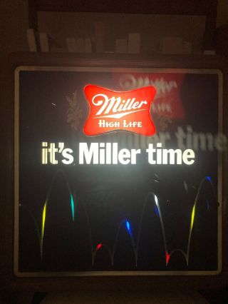 Vintage 1982 Miller High Life Beer Lighted Motion Bouncing Ball Sign