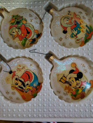 Vintage Vidrio Muran Kurt Adler Disney Christmas Ornaments Donald Duck Set Of 4
