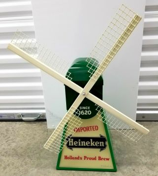 Heineken Beer Windmill Motion Sign Old Stock With Box Nos Vintage