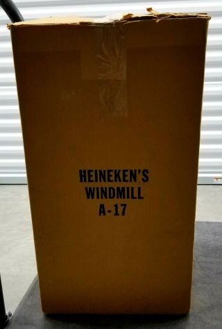 Heineken Beer Windmill Motion Sign Old Stock with Box NOS Vintage 3