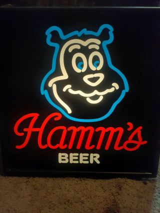 Vintage Hamm’s Beer Light Up Bear Sign.  Vtg 1989s