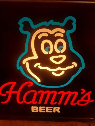 Vintage Hamm’s Beer Light Up Bear Sign.  Vtg 1989s 2