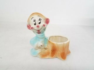 Vintage Disney Leeds Pottery Snow White Seven Dwarfs Dopey Ceramic Planter
