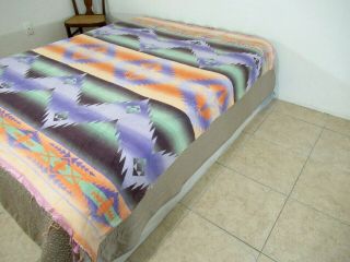 Vintage Probably BEACON Ombre Cotton Camp Blanket,  American Southwest Pattern 2