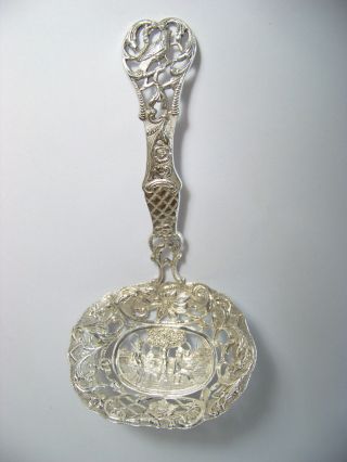 Dutch.  833 Silver Ornate Pierced Spoon Antique 1901