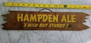Hampden Ale Wooden War Sign.  1940 