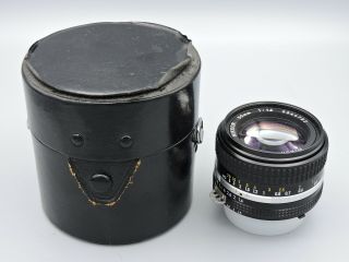 Vintage Nikon Ai Nikkor 50mm F/1.  4 Lens With Black Case