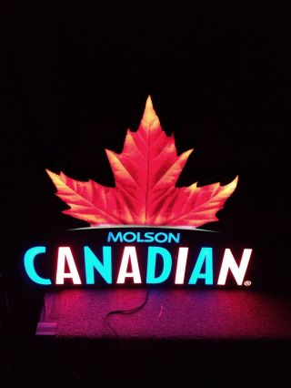Cool Molson Canadian Beer Lighted Sign Led Man Cave Bar Canada Keg Tap Gas Oil