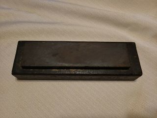 Vintage Sharpening Stone 8 X 2 1/4 With Wooden Base