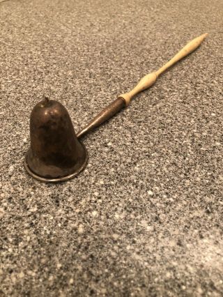 Antique Sterling Silver And Ivory? Candle Snuffer