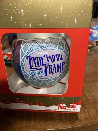 Vintage Disney 1995 Lady And The Tramp Glass Ball Christmas Ornament