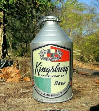 Kingsbury " Aristocrat " Cone Top Crowntainer Beer Can Sheboygan,  Wisconsin