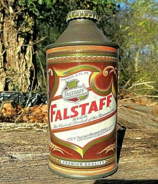 Vintage Falstaff St.  Louis Cone Top Beer Can With Cap