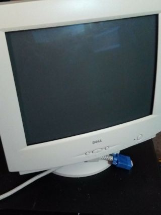 Vintage Dell Gaming Monitor Screen 1999 Model 828fi 800f Series W/ Cord